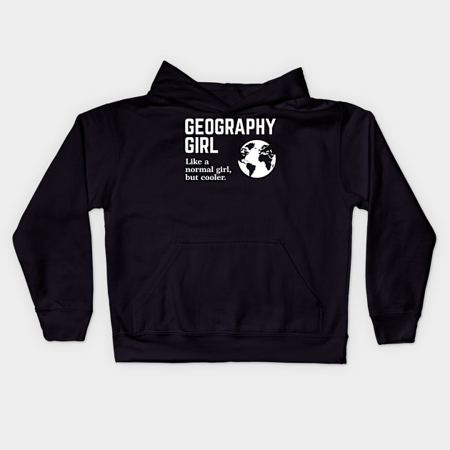 Geography Girl Kids Hoodie by cecatto1994